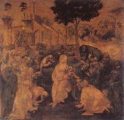  Leonardo  Da Vinci Adoration of the Magi oil painting reproduction
